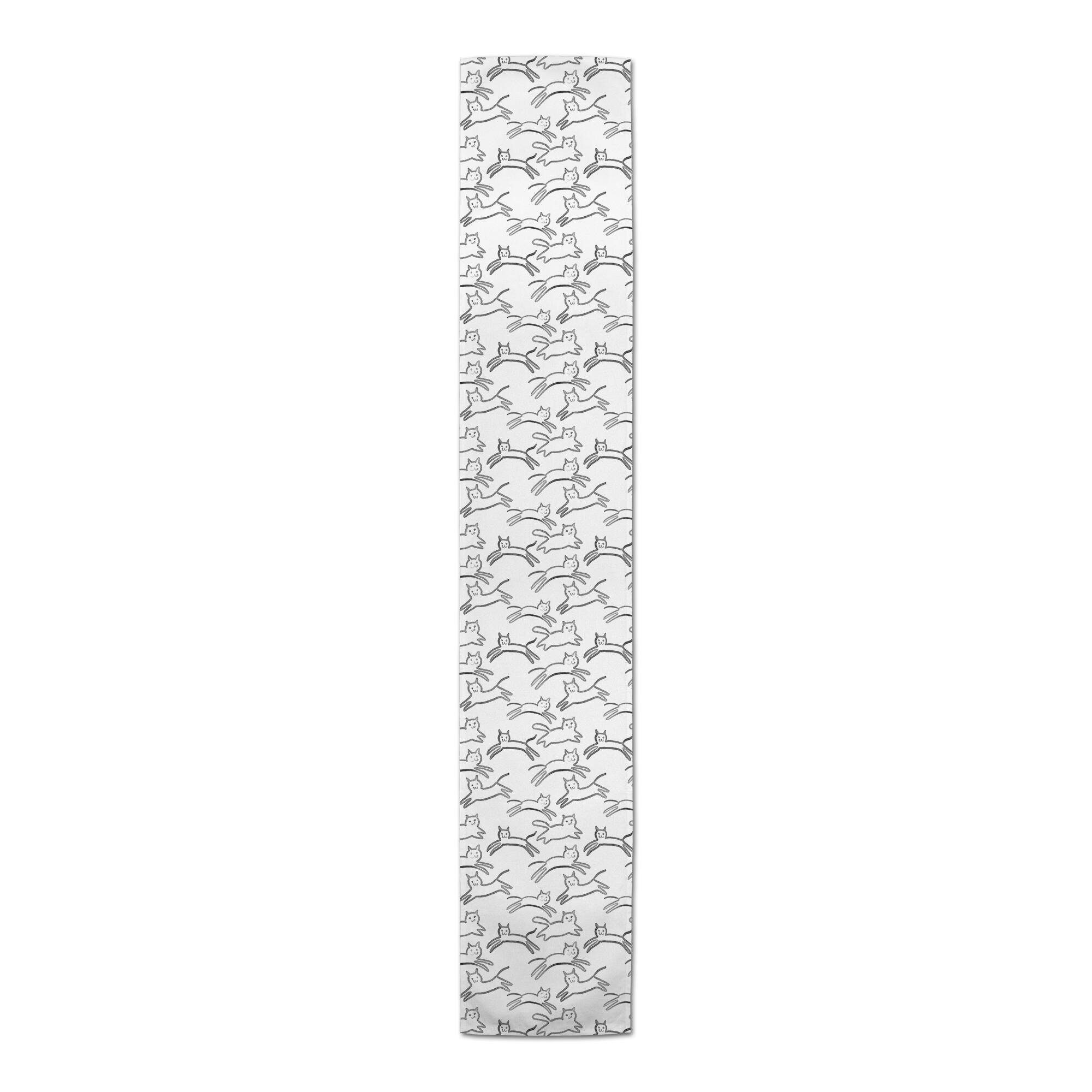 Leaping Cat Pattern 16" x 72" Cotton Twill Runner